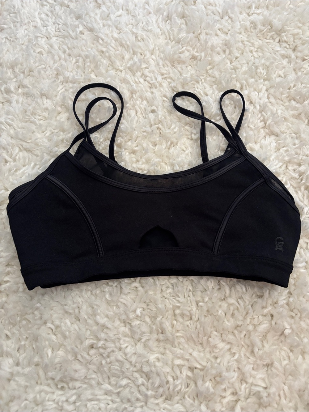 Good American Black Double-Strap Light Support Sports Bra